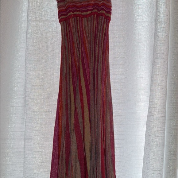 Missoni Pink and Orange Striped Maxi Knit Dress - Picture 4 of 6